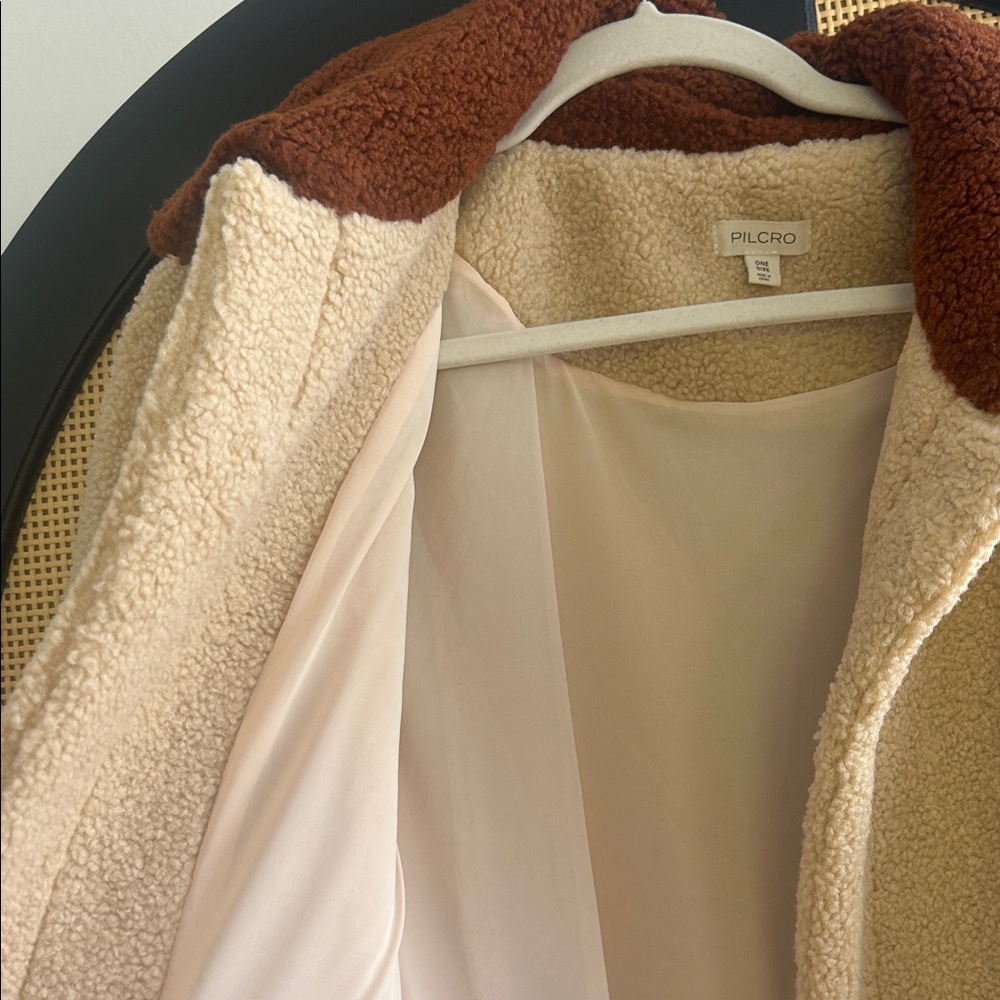 Pilcro Cream and Brown Teddy Jacket - Picture 2 of 3
